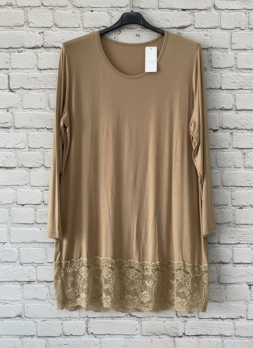 Maxi maglia manica lunga pizzo curvy - Prima Fila Moda Curvy