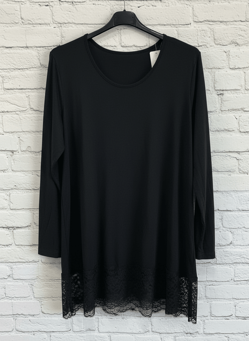 Maxi maglia manica lunga pizzo curvy - Prima Fila Moda Curvy