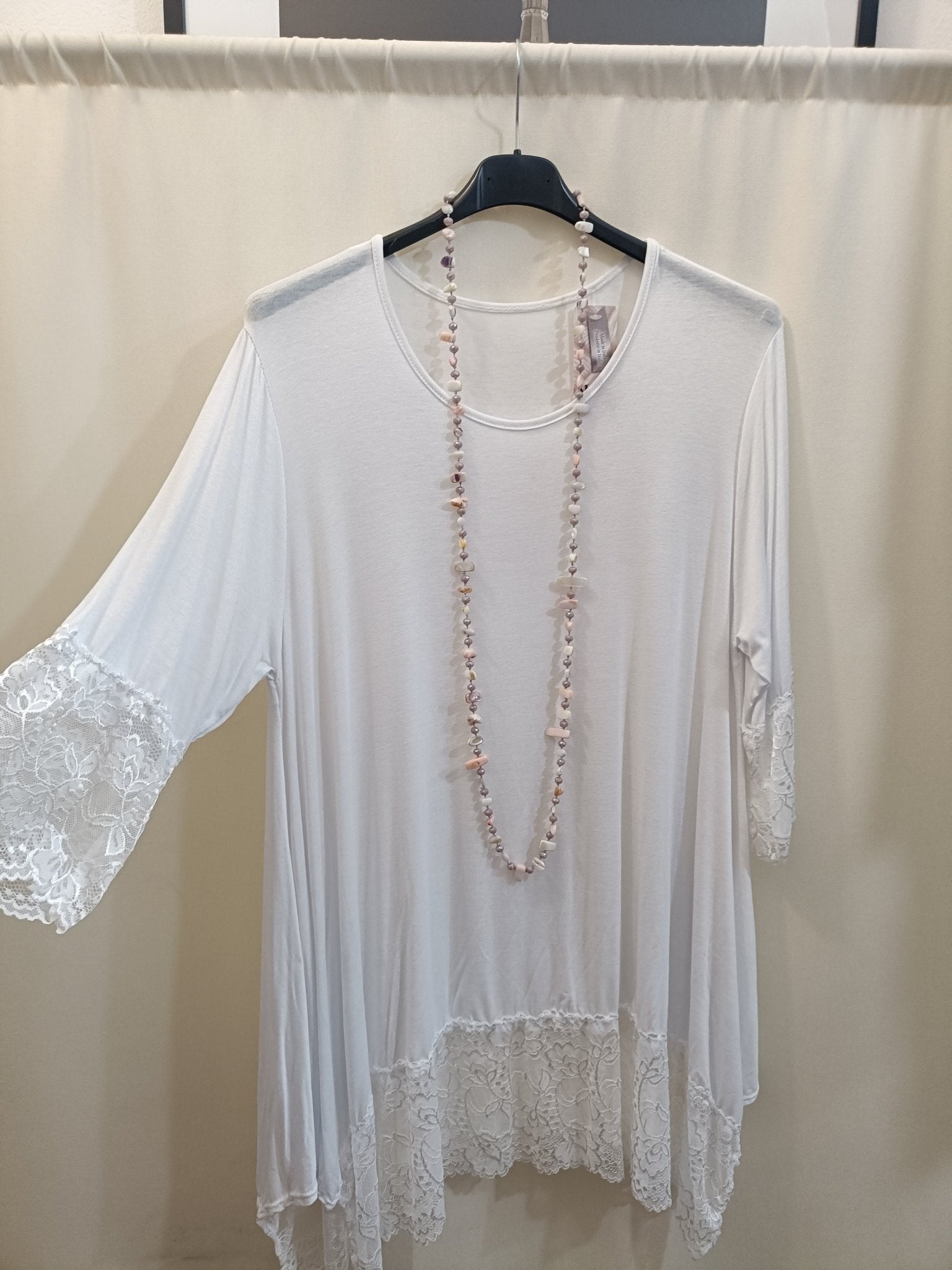 Maxi Maglia Tunica doppio pizzo taglie forti - Prima Fila Moda Curvy