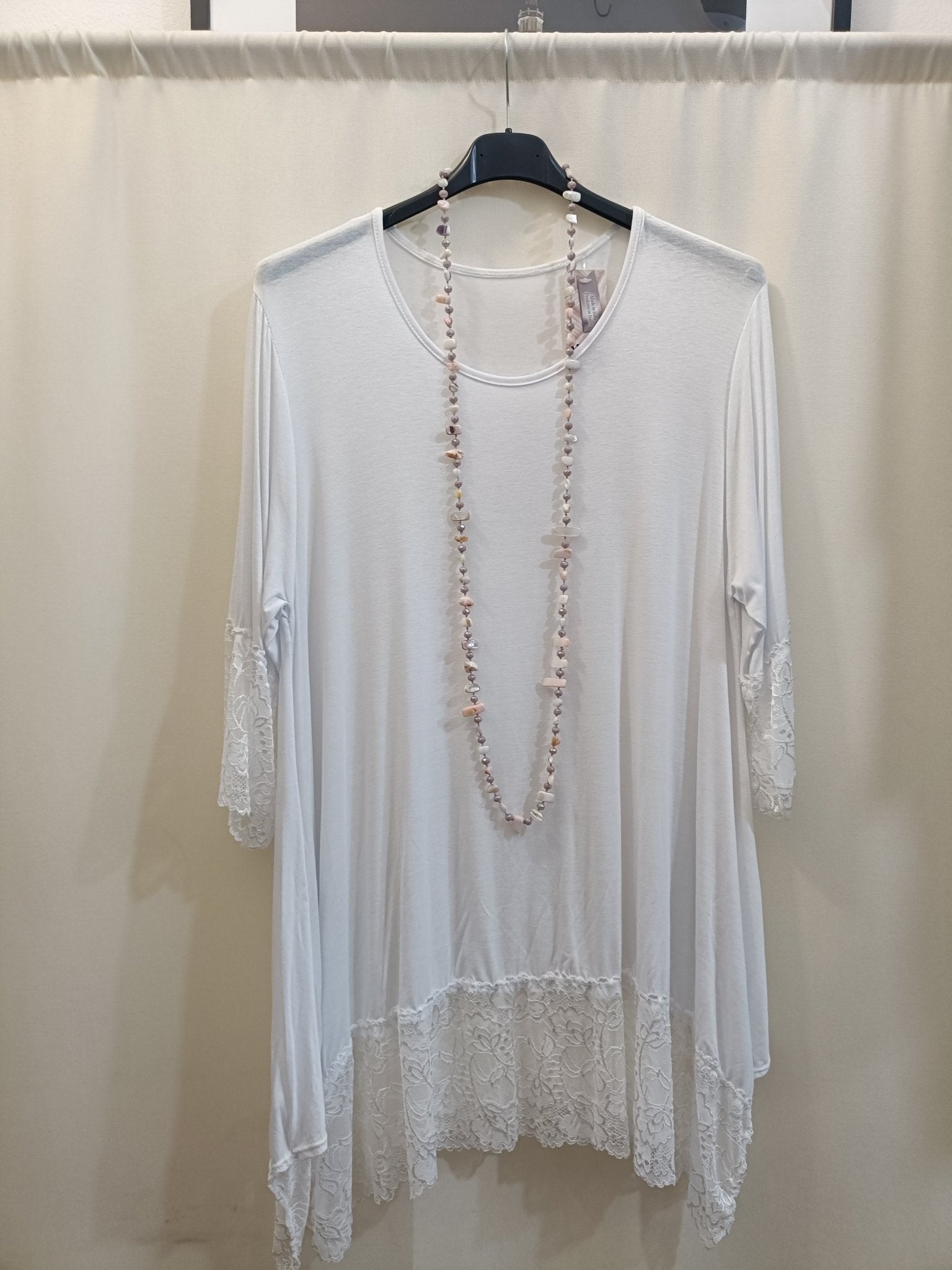 Maxi Maglia Tunica doppio pizzo taglie forti - Prima Fila Moda Curvy