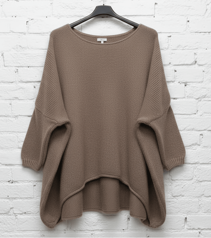 Maxi maglione taglio concavo donna curvy - Prima Fila Moda Curvy