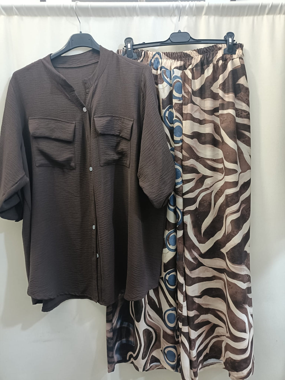 Maxi pantalone palazzo fantasia curvy