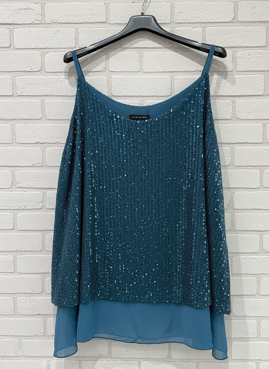 Maxi top paillettes sbrilluccico curvy - Prima Fila Moda Curvy