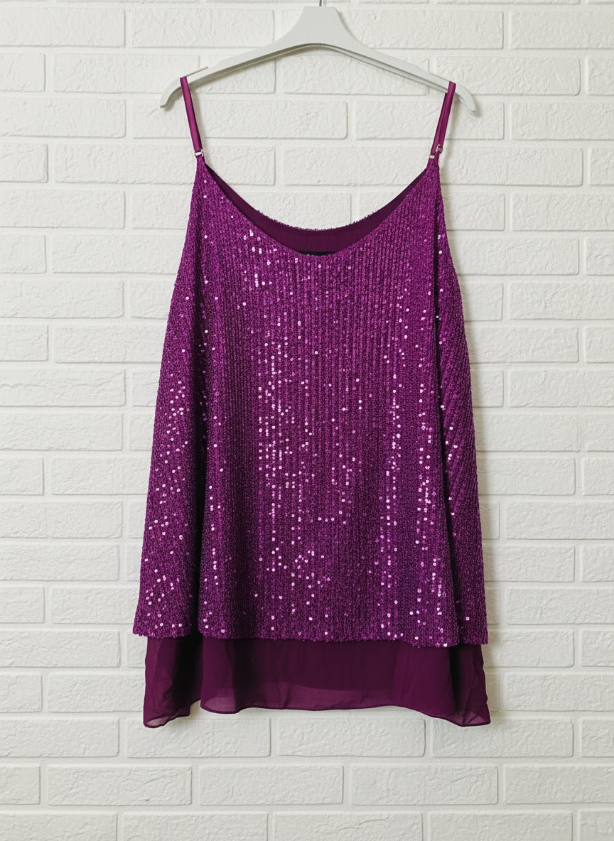 Maxi top paillettes sbrilluccico curvy - Prima Fila Moda Curvy