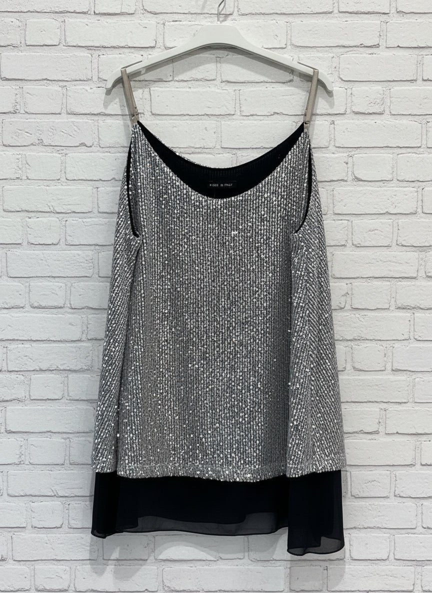 Maxi top paillettes sbrilluccico curvy - Prima Fila Moda Curvy