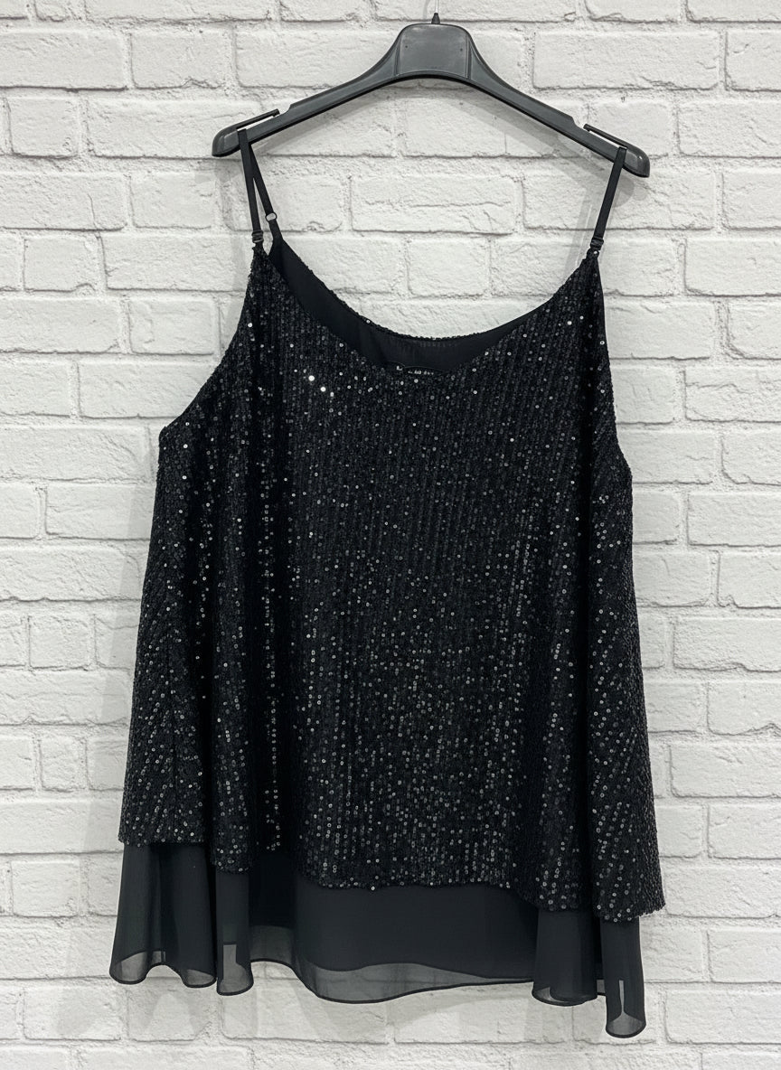 Maxi top paillettes sbrilluccico curvy - Prima Fila Moda Curvy