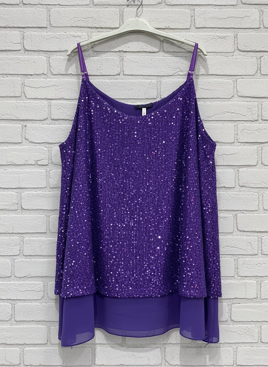 Maxi top paillettes sbrilluccico curvy - Prima Fila Moda Curvy
