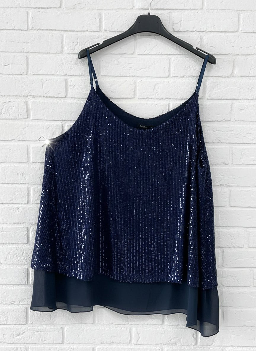 Maxi top paillettes sbrilluccico curvy - Prima Fila Moda Curvy