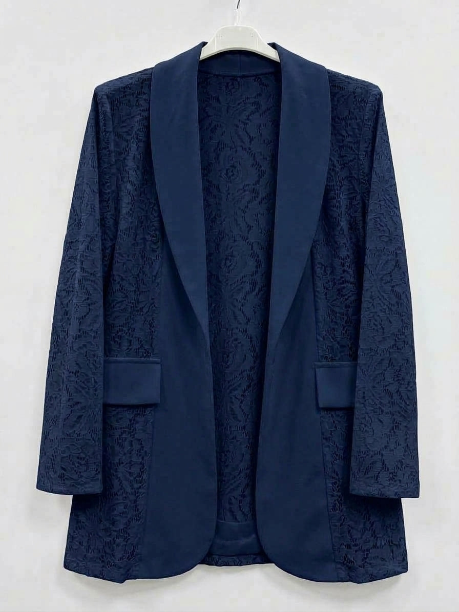 Blazer elegante in pizzo curvy