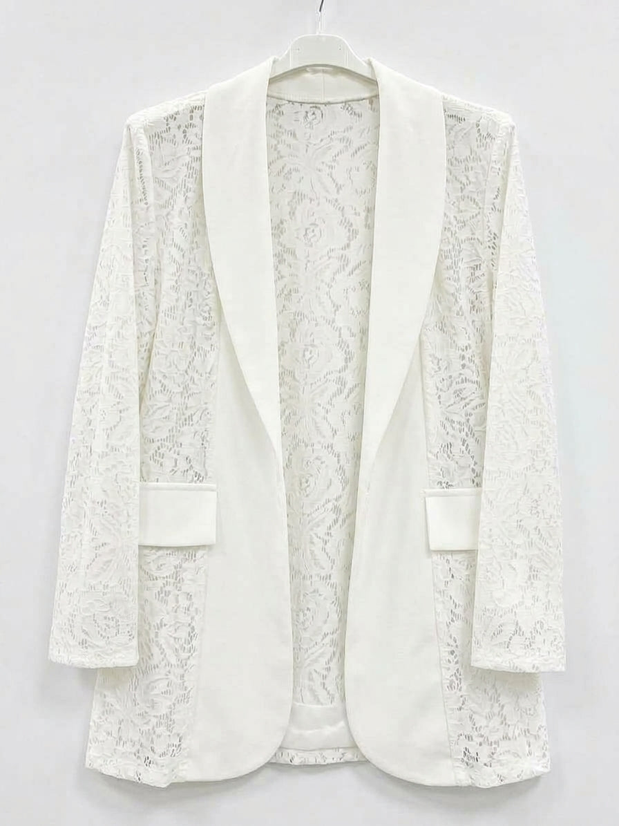 Blazer elegante in pizzo curvy