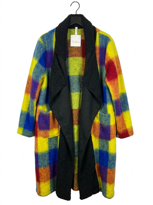 Maxi cappotto lana cotta fantasia curvy