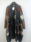 Maxi cappotto lana cotta fantasia tasconi curvy