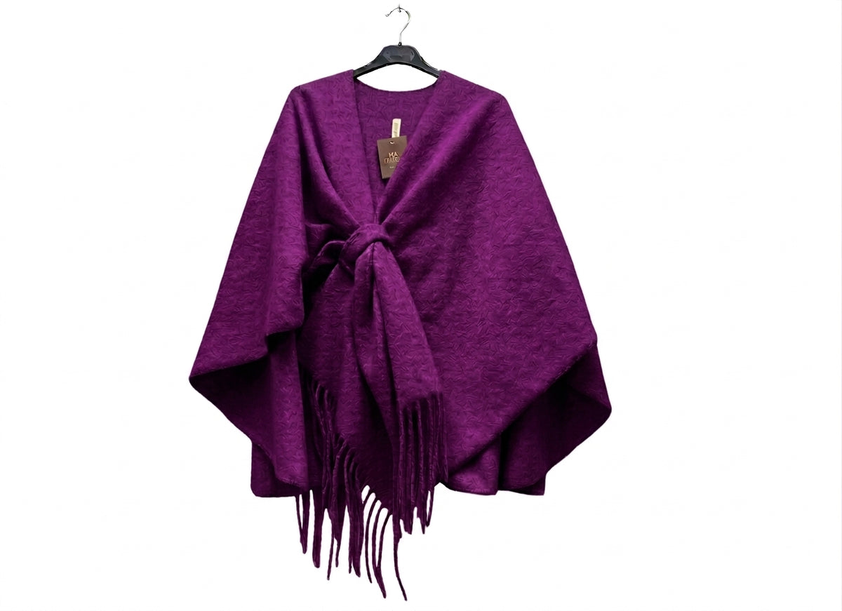 Maxi mantella frange curvy