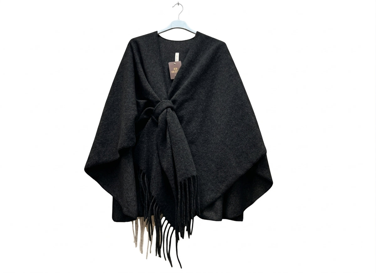 Maxi mantella frange curvy