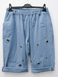 Pantaloncino curvy bermuda taglie comode con borchie - Prima Fila Moda Curvy