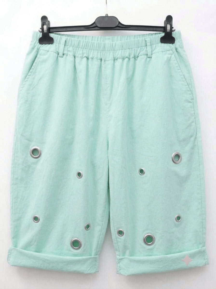 Pantaloncino curvy bermuda taglie comode con borchie - Prima Fila Moda Curvy