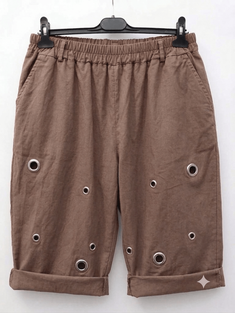 Pantaloncino curvy bermuda taglie comode con borchie - Prima Fila Moda Curvy