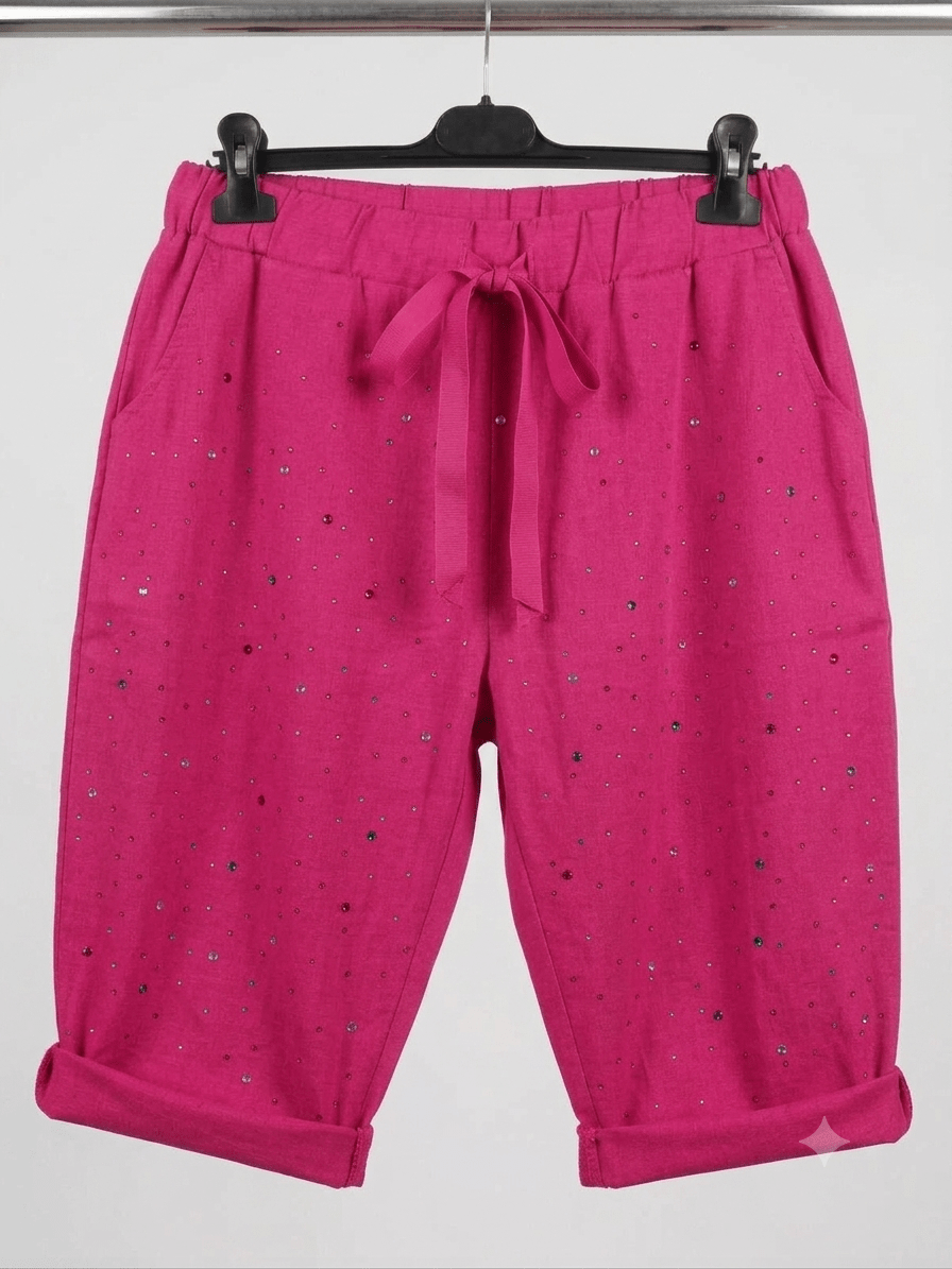 Pantaloncino curvy bermuda taglie comode con Strass - Prima Fila Moda Curvy