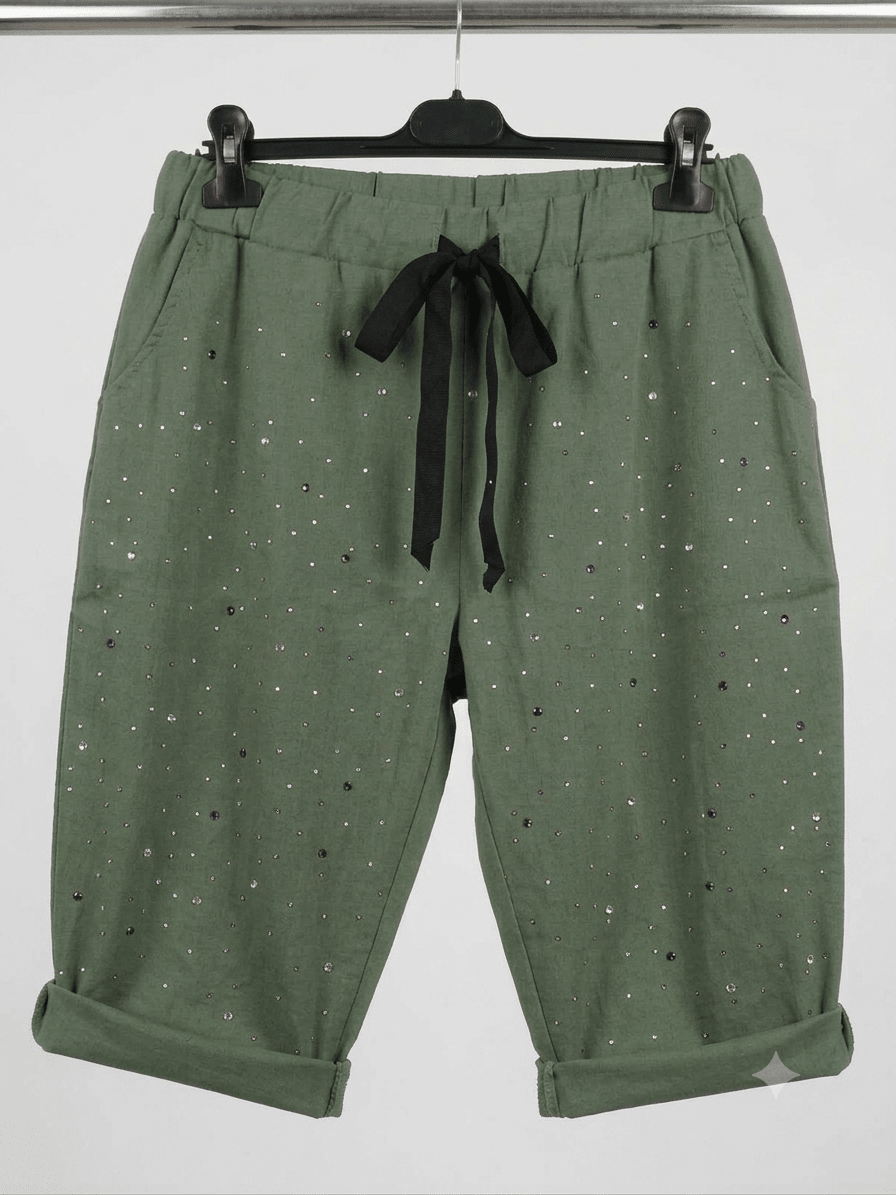 Pantaloncino curvy bermuda taglie comode con Strass - Prima Fila Moda Curvy