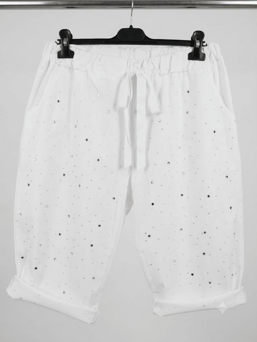 Pantaloncino curvy bermuda taglie comode con Strass - Prima Fila Moda Curvy