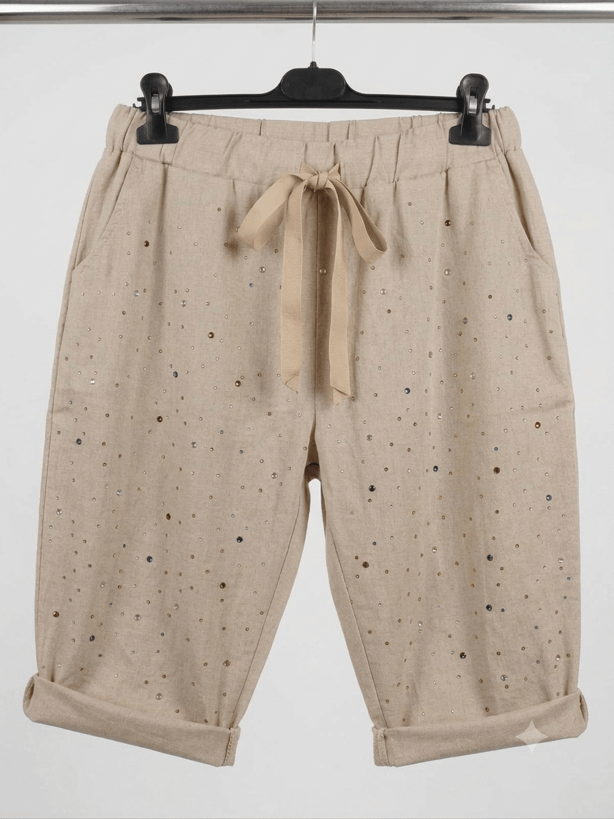 Pantaloncino curvy bermuda taglie comode con Strass - Prima Fila Moda Curvy