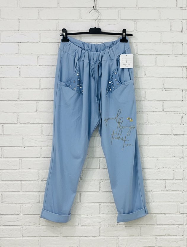 Pantalone applicazioni gioiello curvy - Prima Fila Moda Curvy
