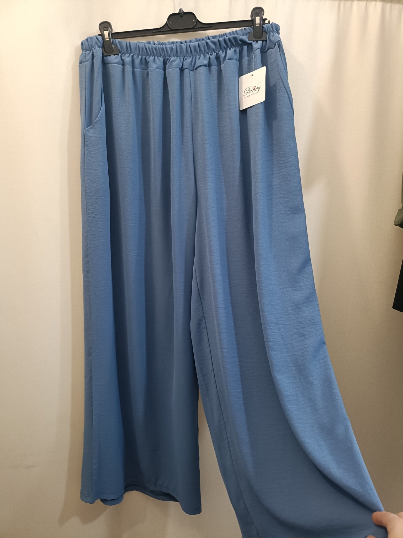 Pantalone palazzo vita alta elasticizzato taglie comode XL 5XL - Prima Fila Moda Curvy