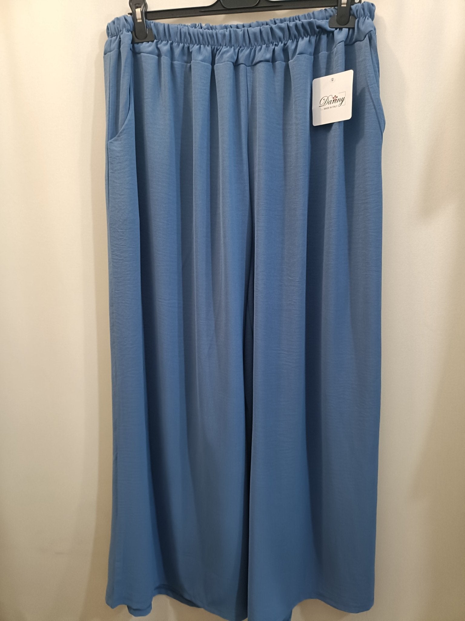 Pantalone palazzo vita alta elasticizzato taglie comode XL 5XL - Prima Fila Moda Curvy
