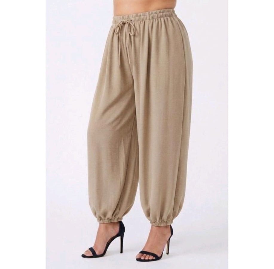 Pantaloni Ballon alla turca con laccetto MAGICI polsino taglie comode XL 5XL - Prima Fila Moda Curvy