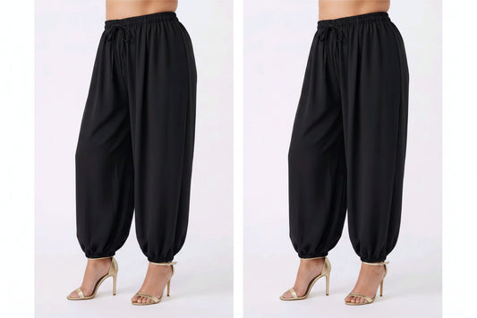 Pantaloni Ballon alla turca con laccetto MAGICI polsino taglie comode XL 5XL - Prima Fila Moda Curvy