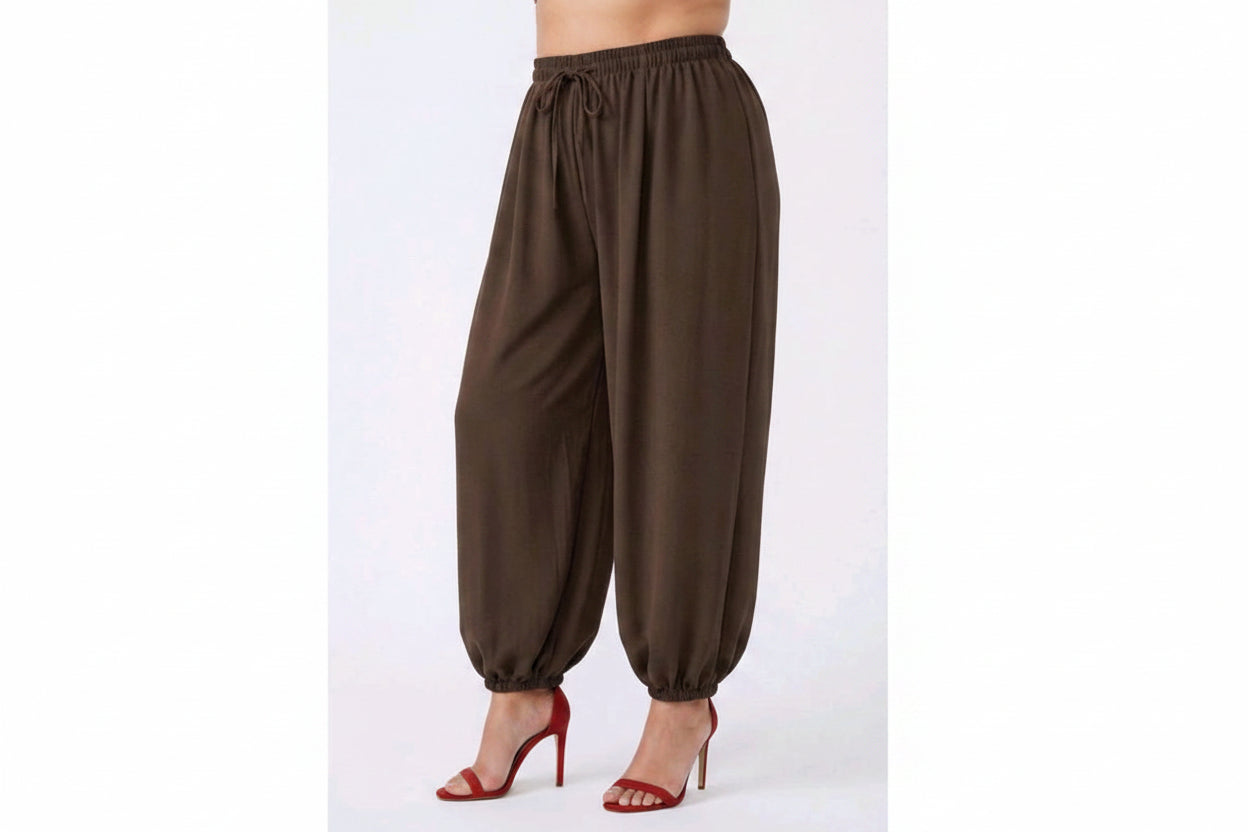 Pantaloni Ballon alla turca con laccetto MAGICI polsino taglie comode XL 5XL - Prima Fila Moda Curvy