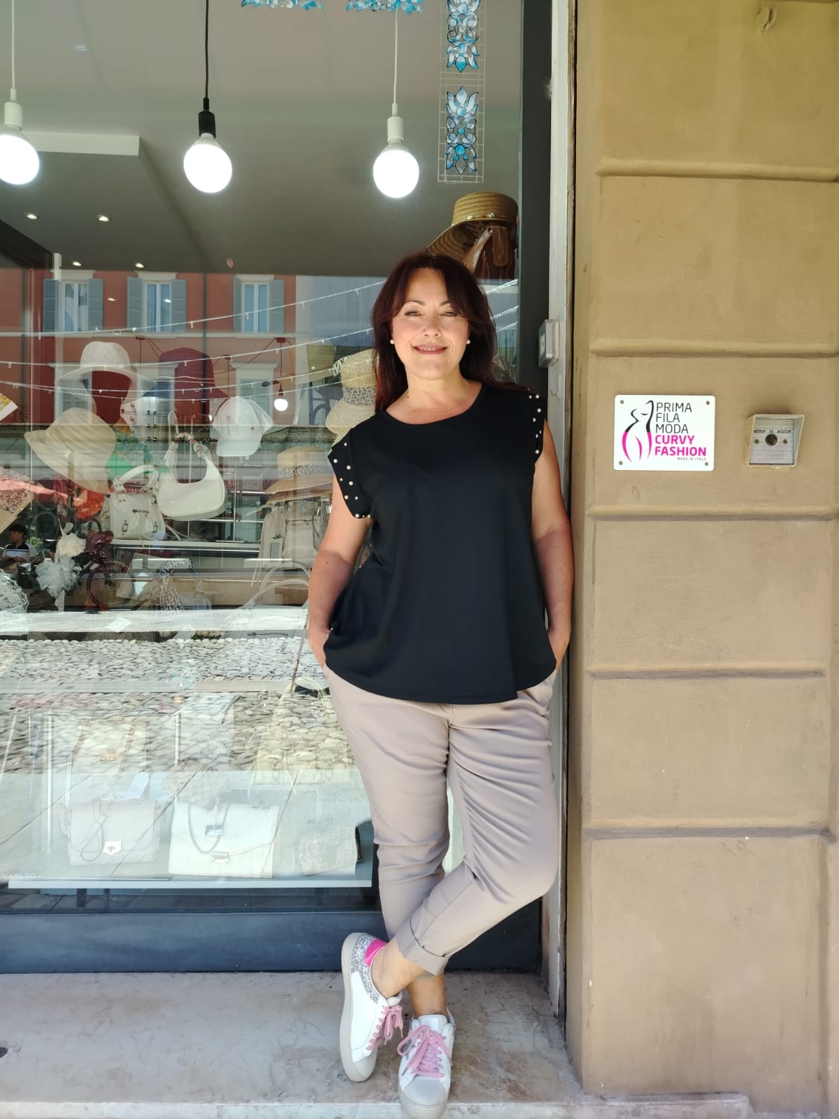 Pantaloni Jeansetto donna curvy in viscosa, vestibilità ampia, vita alta e comfort garantito - Prima Fila Moda Curvy