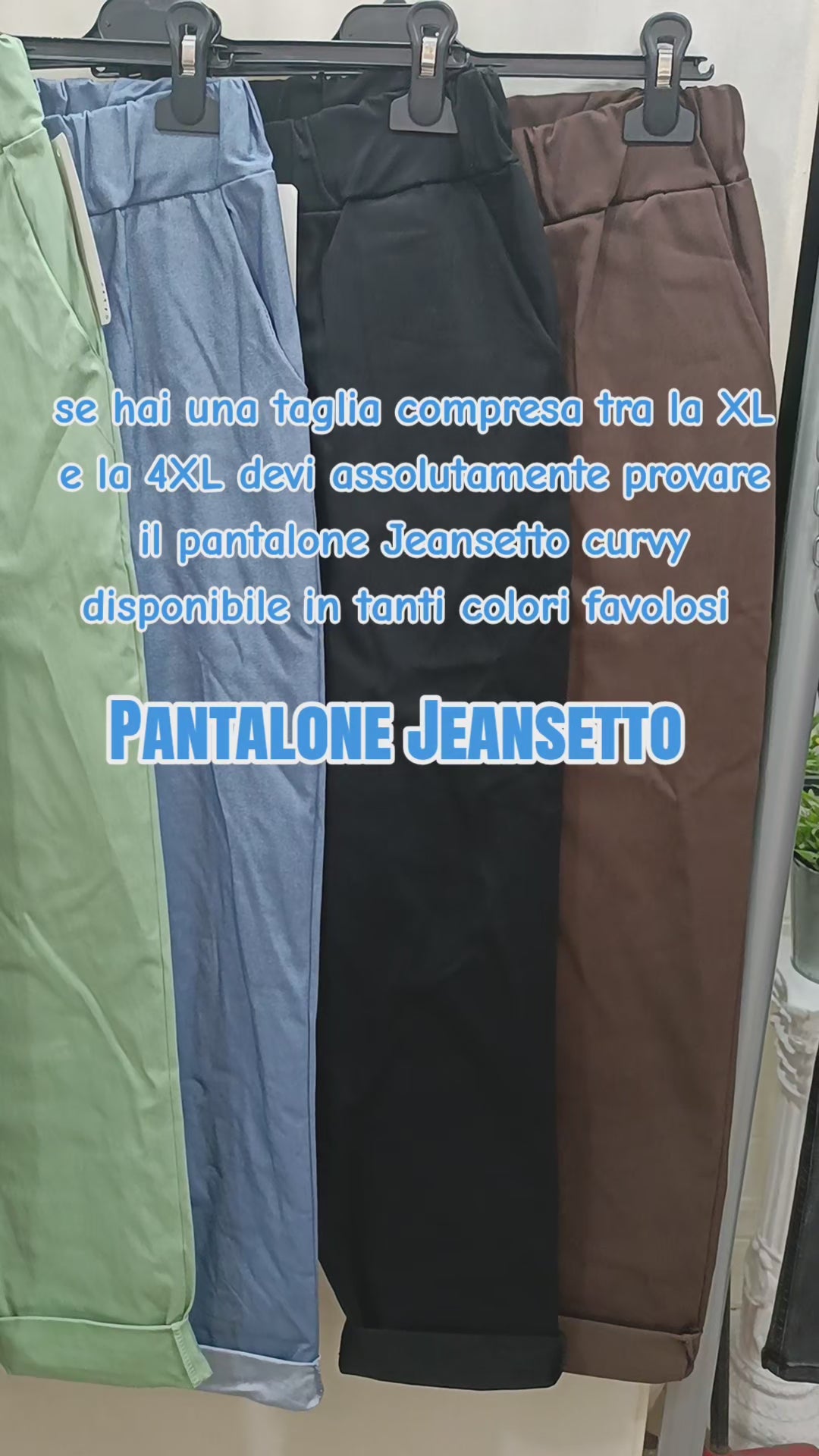 Pantaloni Jeansetto donna curvy in viscosa, vestibilità ampia, vita alta e comfort garantito XL 4XL