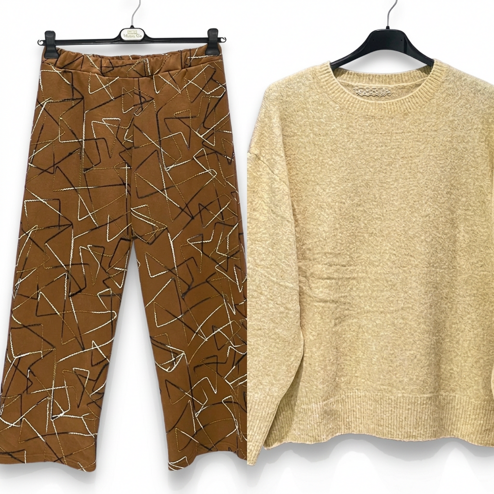 Outfit Completo Stella - taglie comode maglione e pantaloni elastico in vita