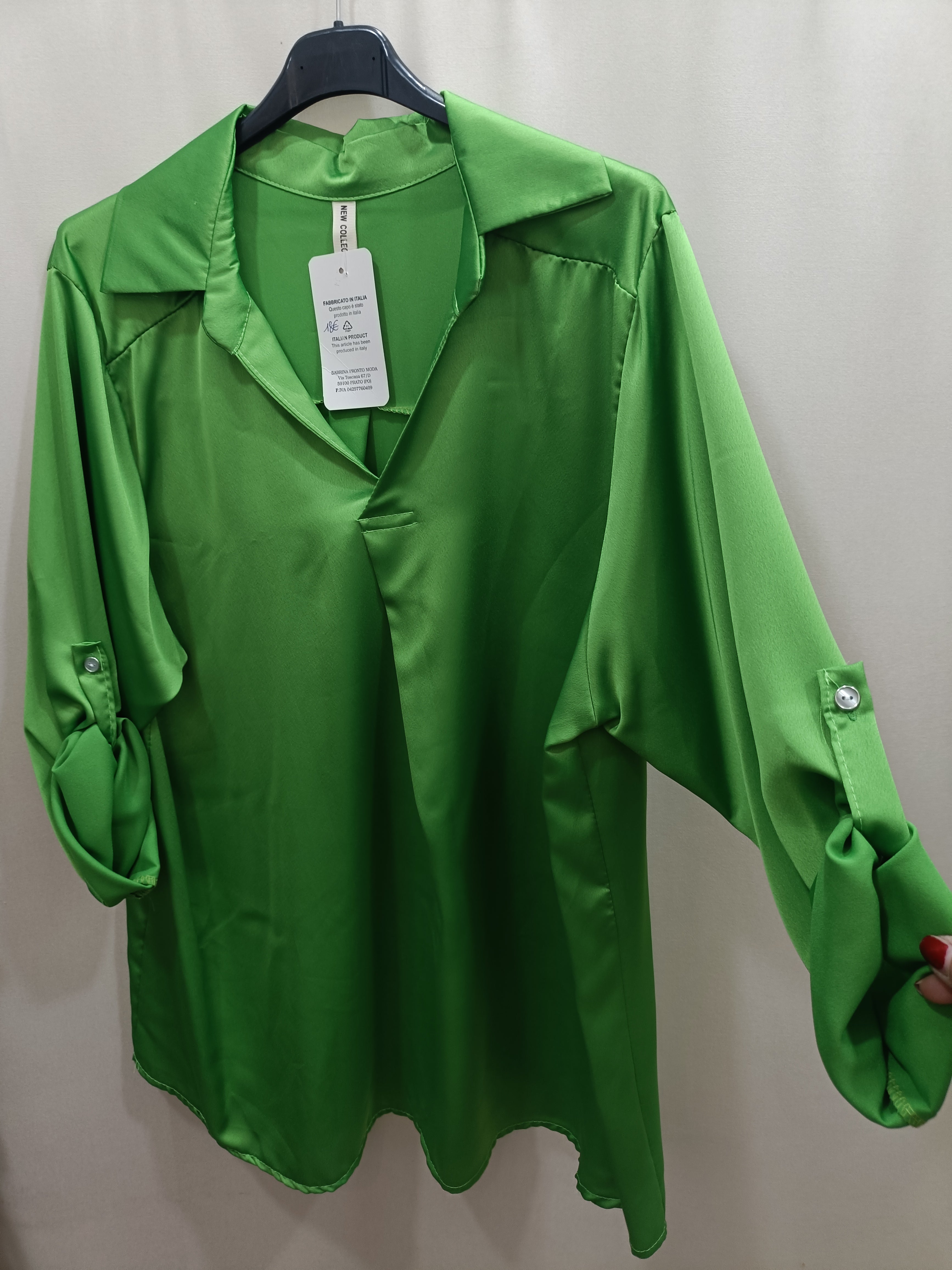 Maxi camicia raso taglia comoda