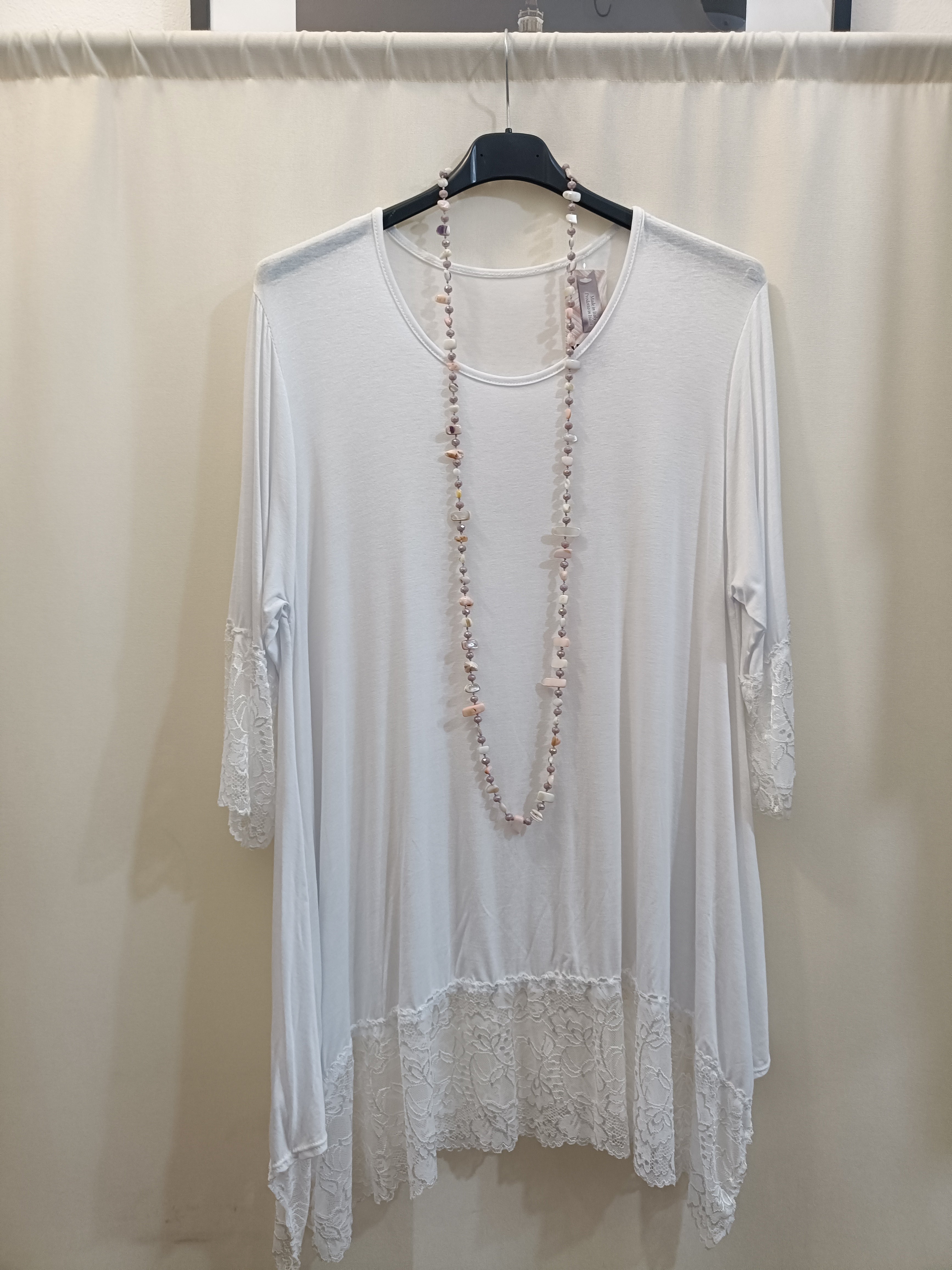 Maxi Maglia Tunica doppio pizzo taglie forti
