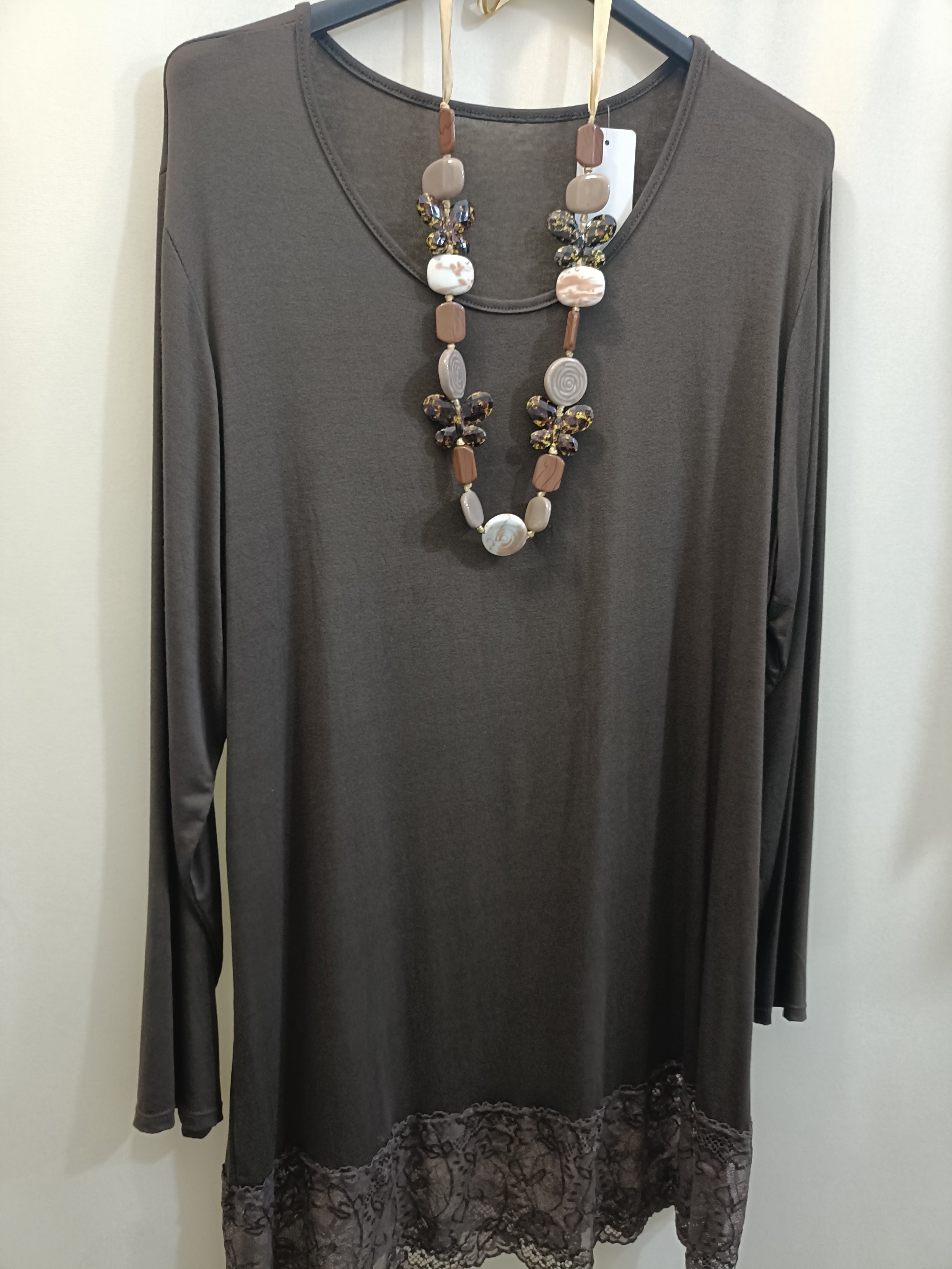 Maglia Filo di viscosa con pizzo taglie comode