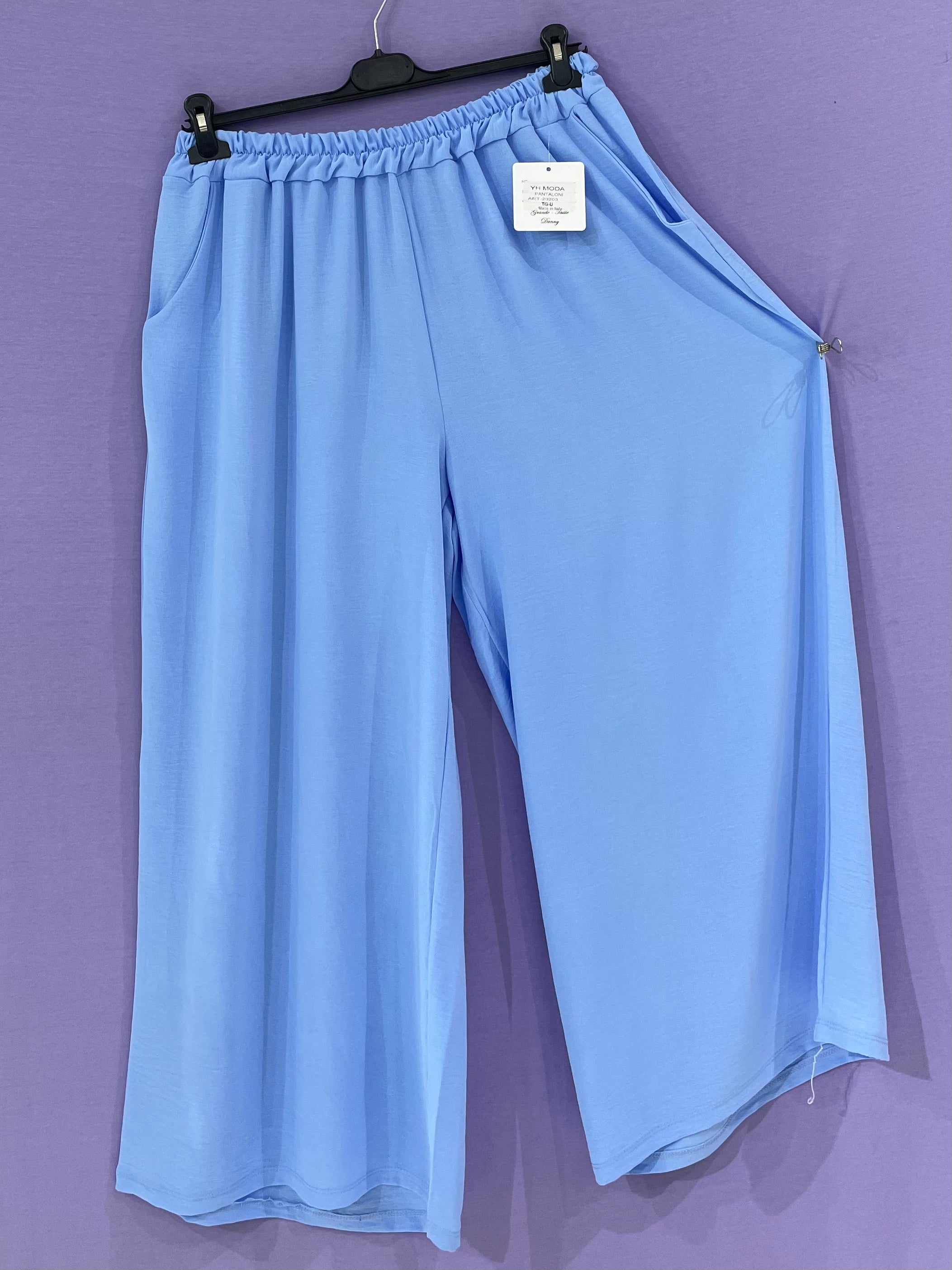 Pantalone palazzo vita alta elasticizzato taglie comode XL 5XL