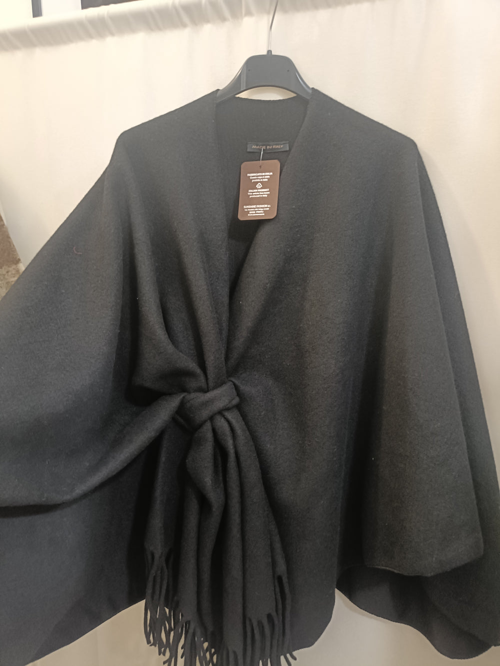 Mantella cappotto con frange