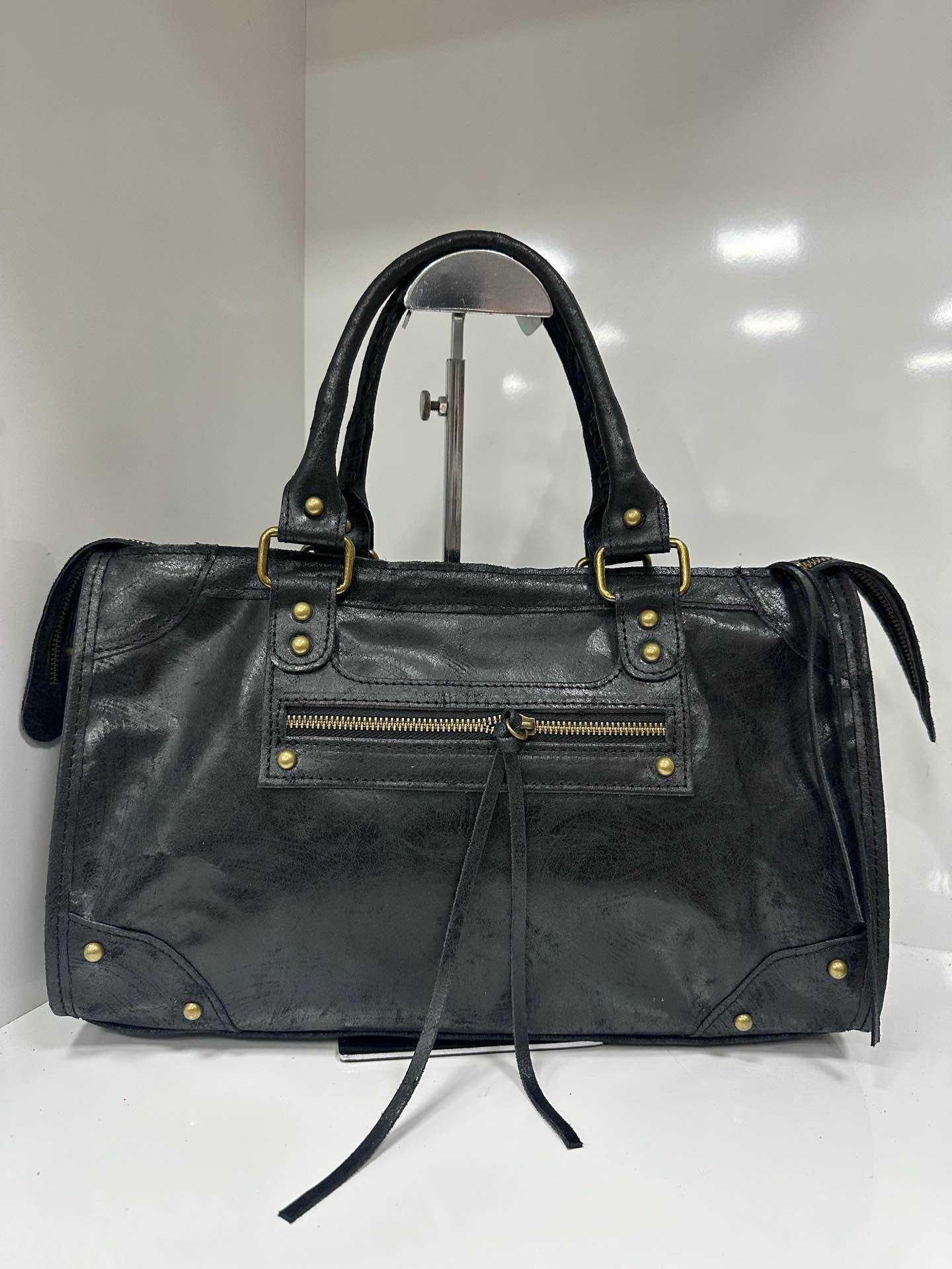 City Bag grande in vera pelle - tote