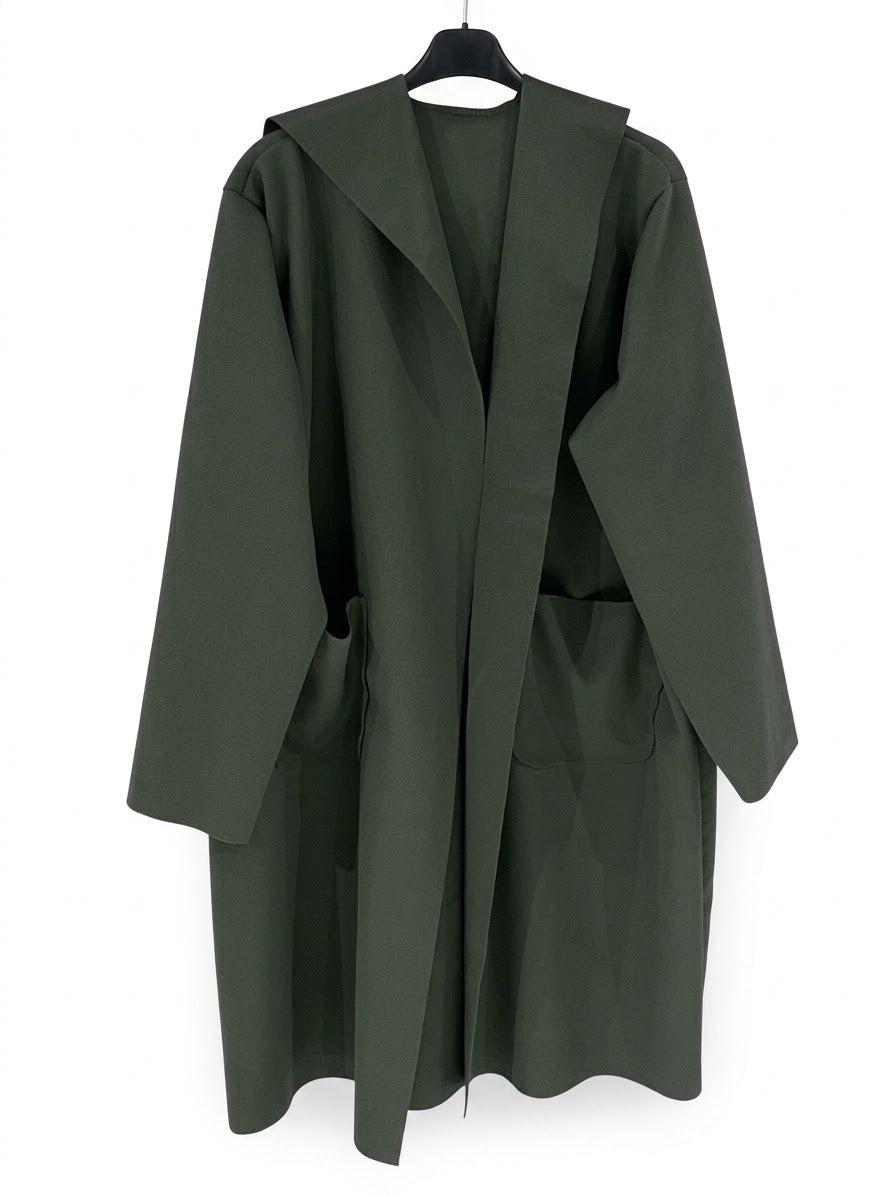 Maxi cappotto taglio vivo curvy