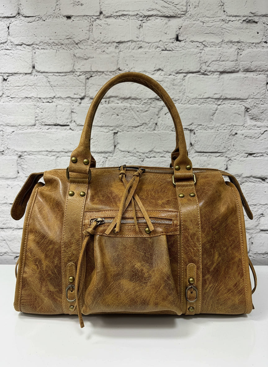 City bag vera pelle effetto sauvage grande