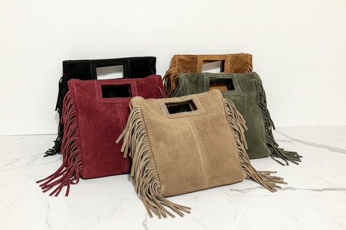 Borsa A Mano e Tracolla in vera pelle scamosciata