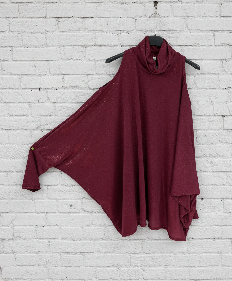 Maglia spalle scoperte lurex curvy