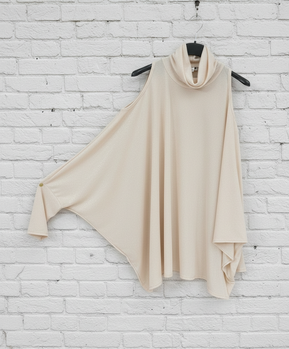 Maglia spalle scoperte lurex curvy