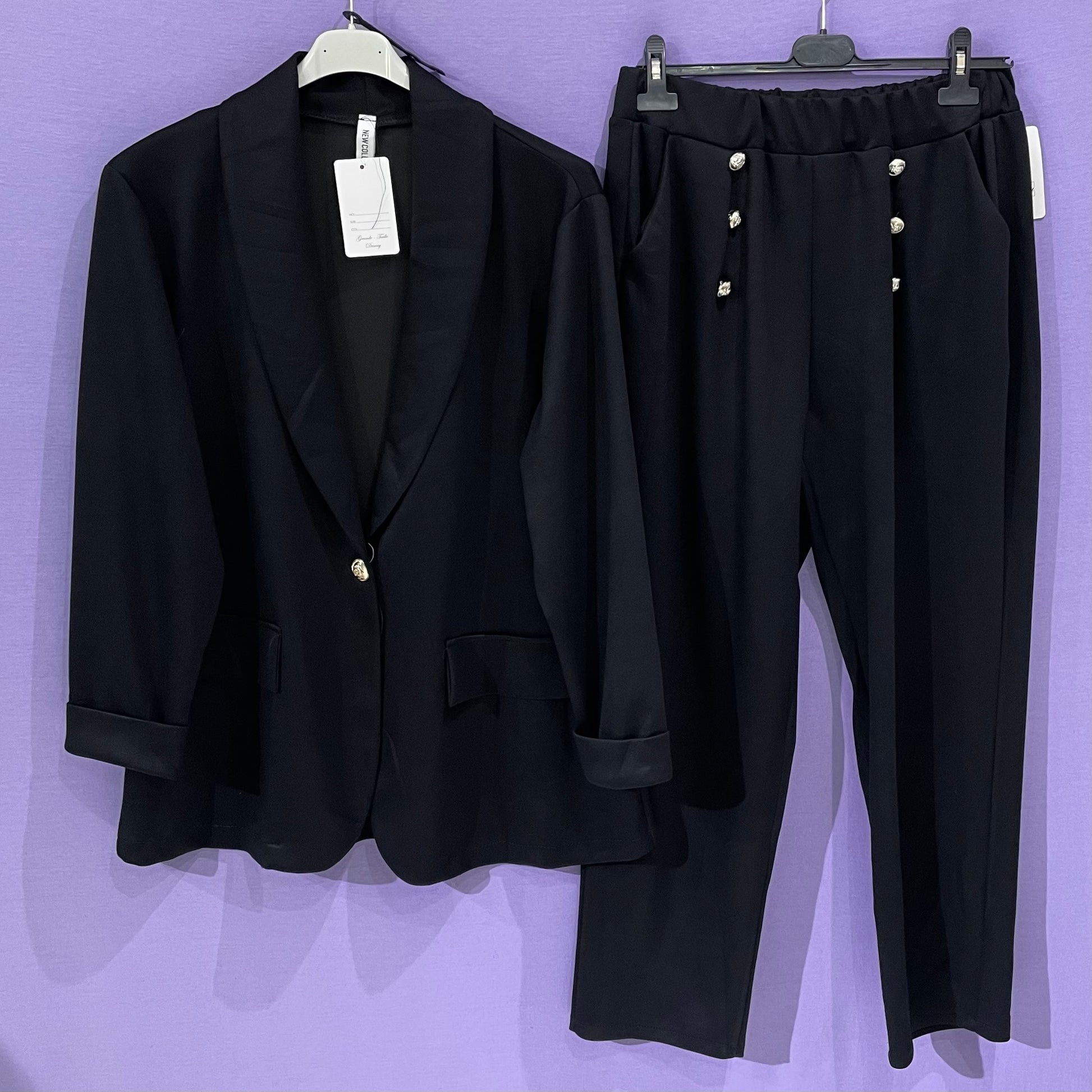 Tailleur bottoni decorativi curvy