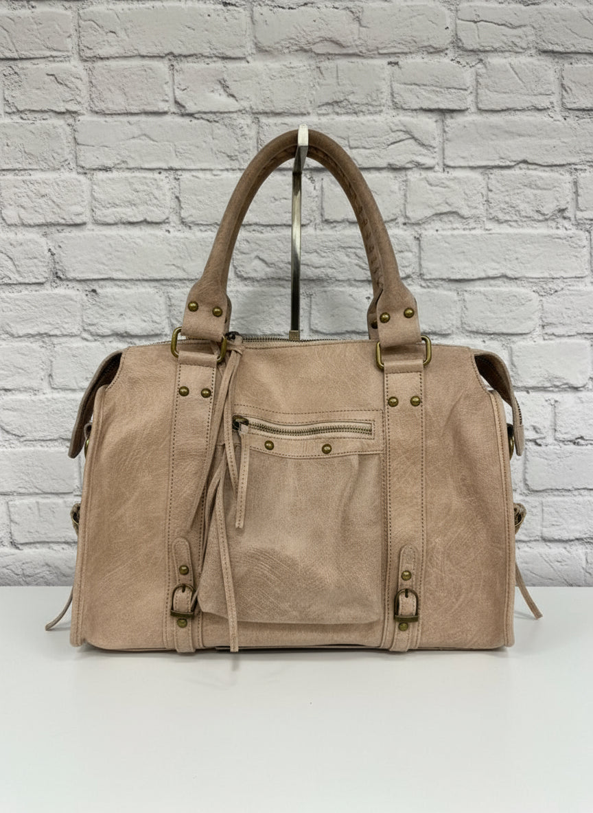 City bag vera pelle effetto sauvage grande