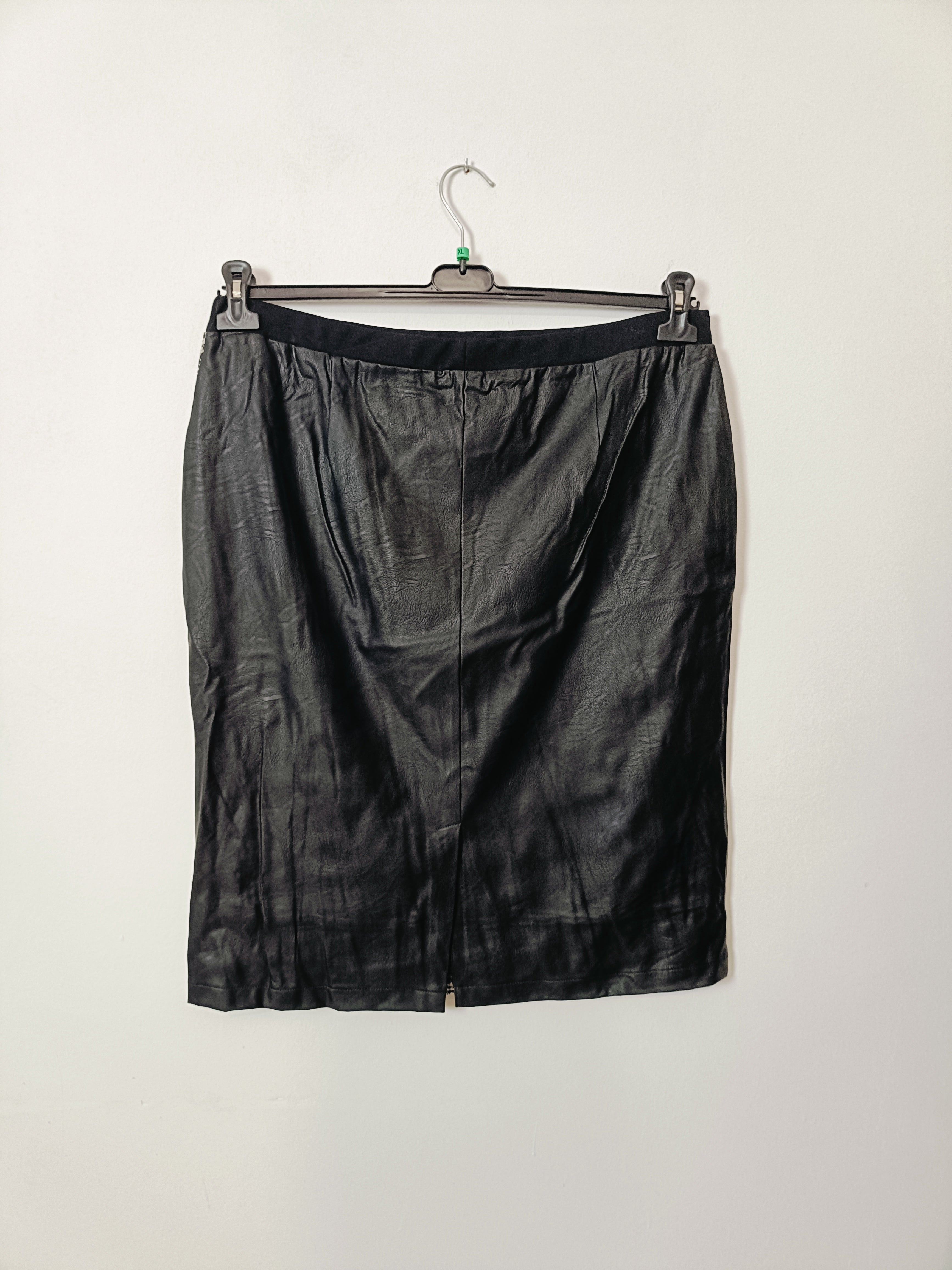 Gonna Carla Ferroni fantasia lurex e retro ecopelle curvy