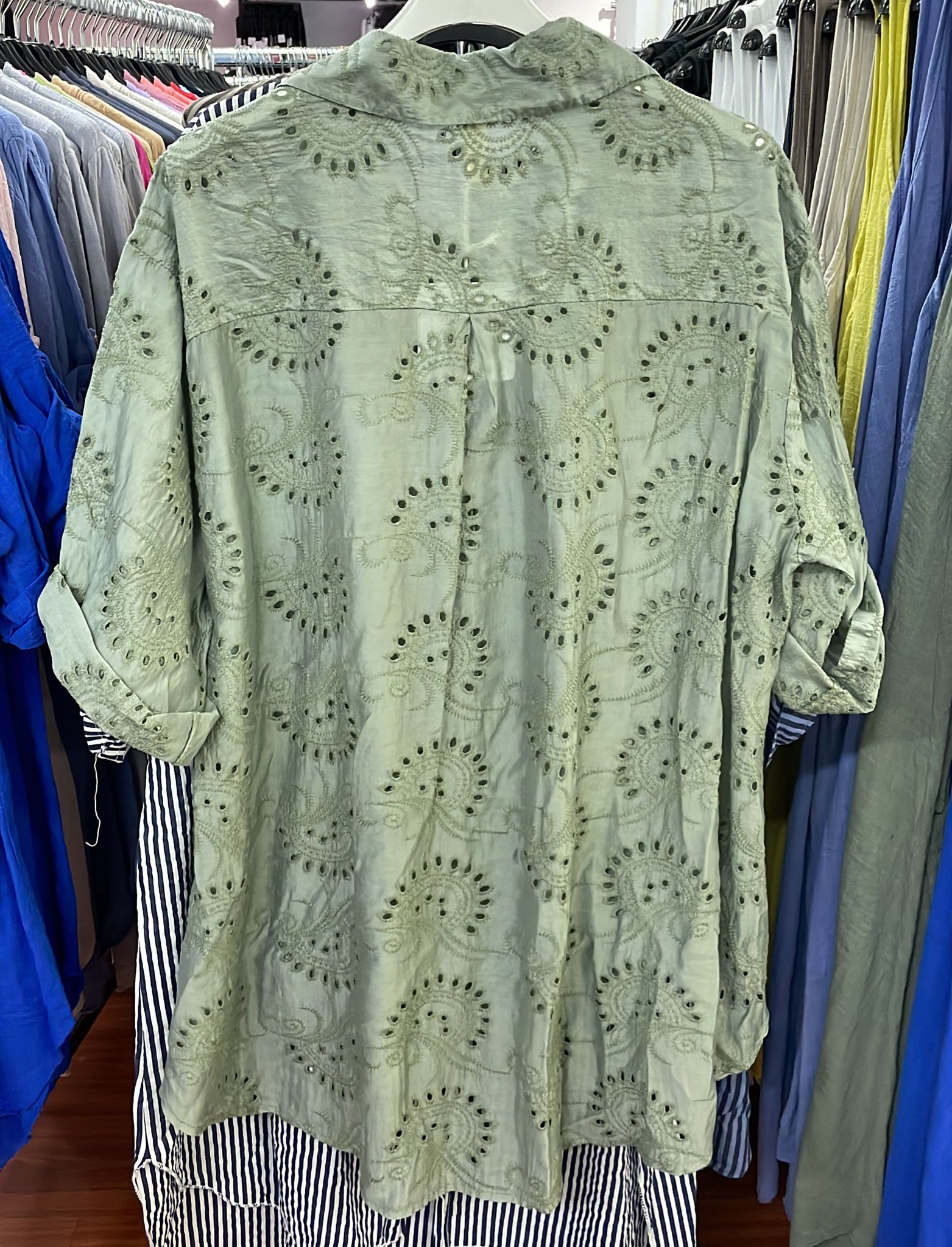 Camicia curvy sangallo