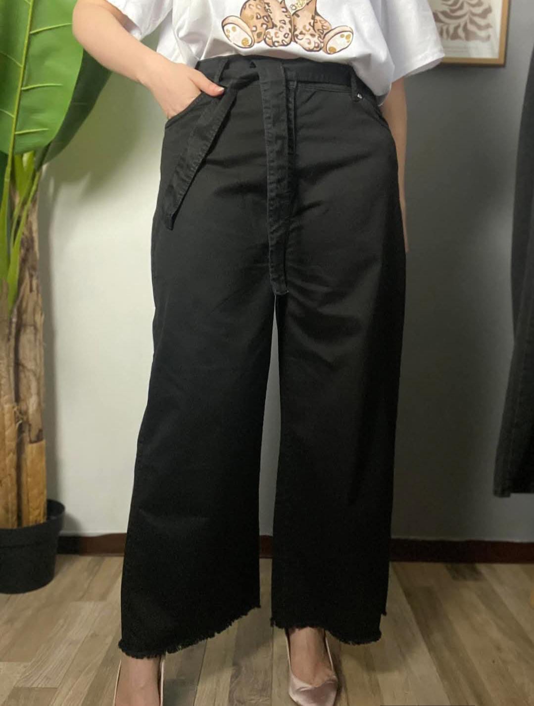 Jeans con cinta in cotone - taglie comode